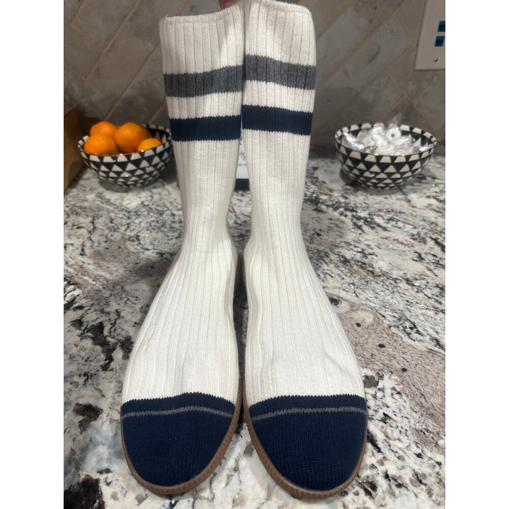 NEW Brave Pudding VARSITY STROLLS PE White Womens Sock Shoe Size 8 - Picture 4 of 8